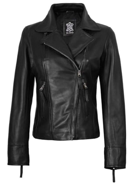 Jackets & Blazers - 🆕 Leather Jacket Women - Real Lambskin Asymmetrical Style Leather Jackets for